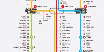 תחבורה קו ג ' קרטה, אינדונזיה מפה