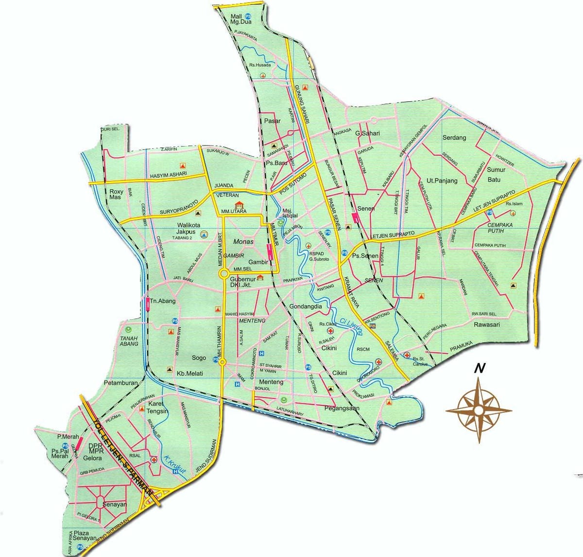המפה של ג ' קרטה pusat