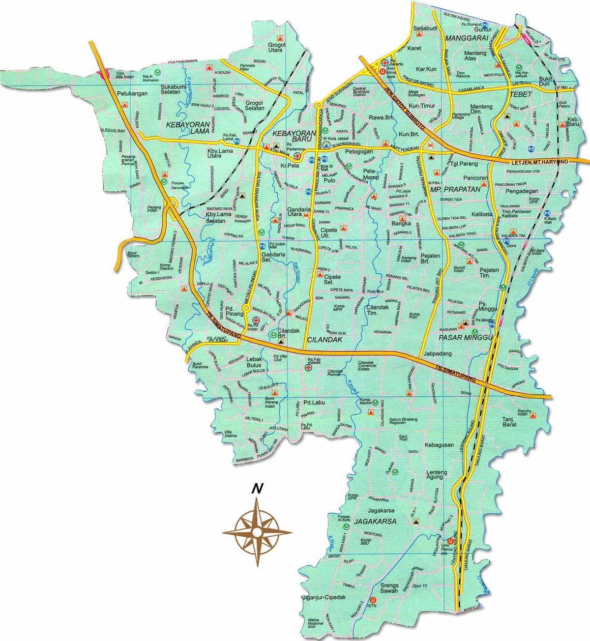 המפה של ג ' קרטה selatan