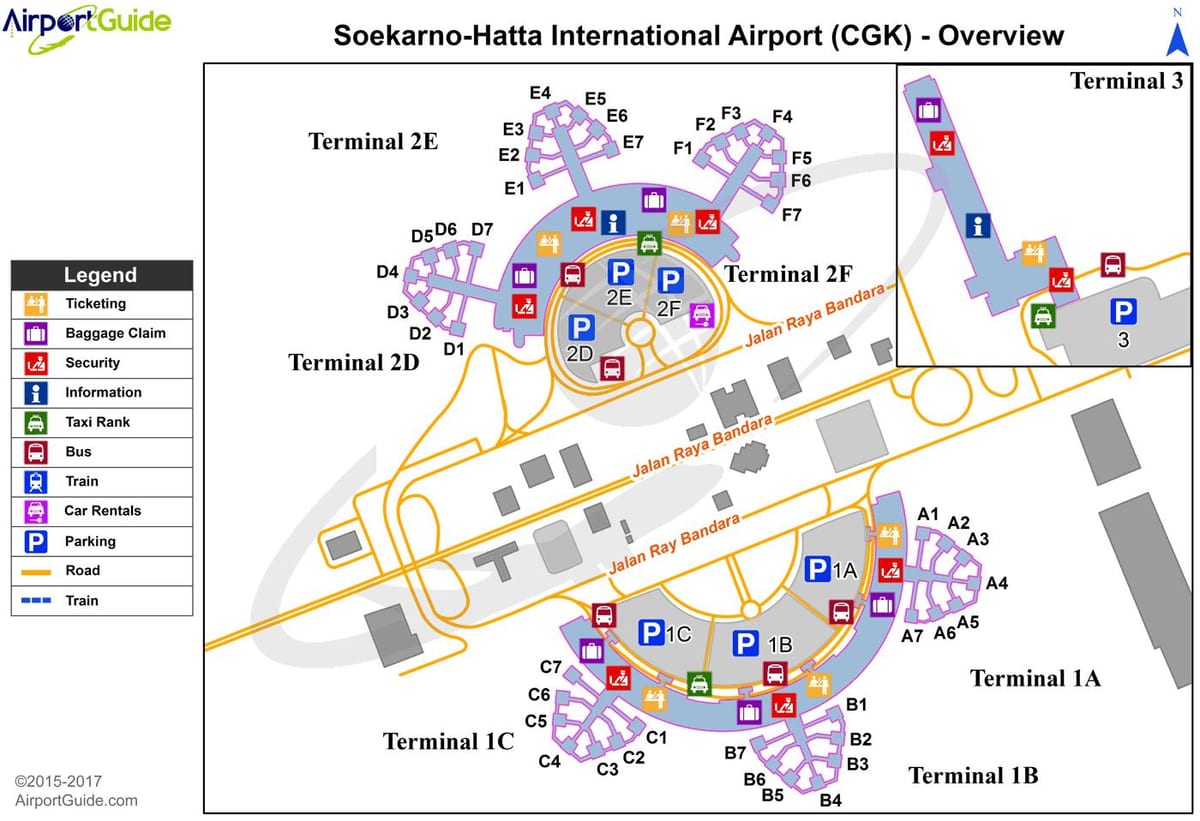 cgk התעופה מפה