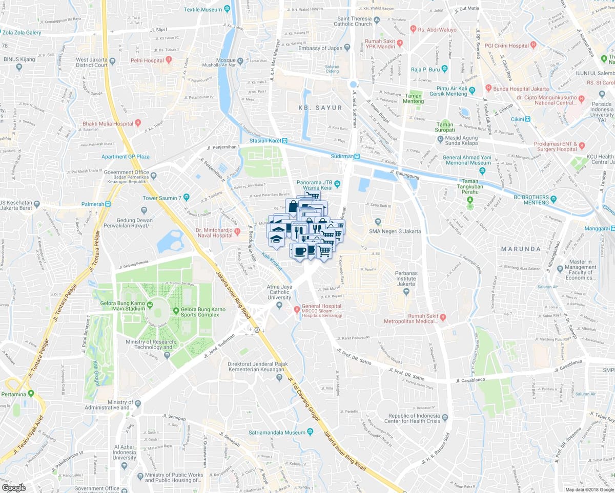sudirman ג ' קרטה, אינדונזיה מפה